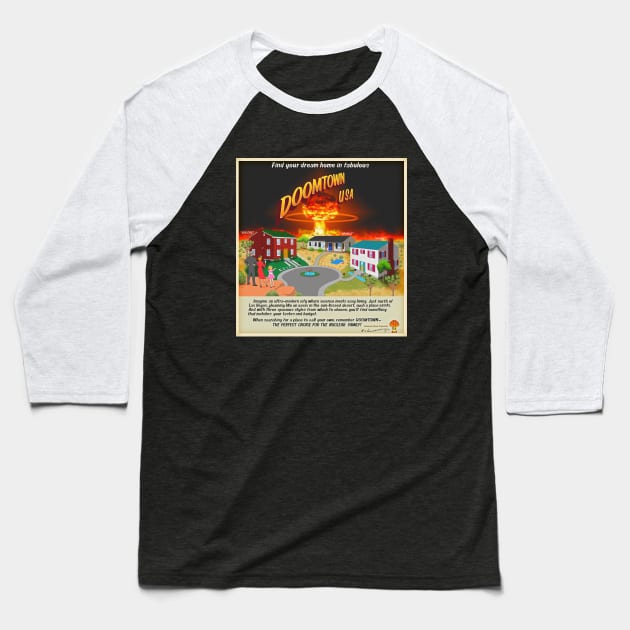 Doomtown Suburb Baseball T-Shirt by Sunshone1